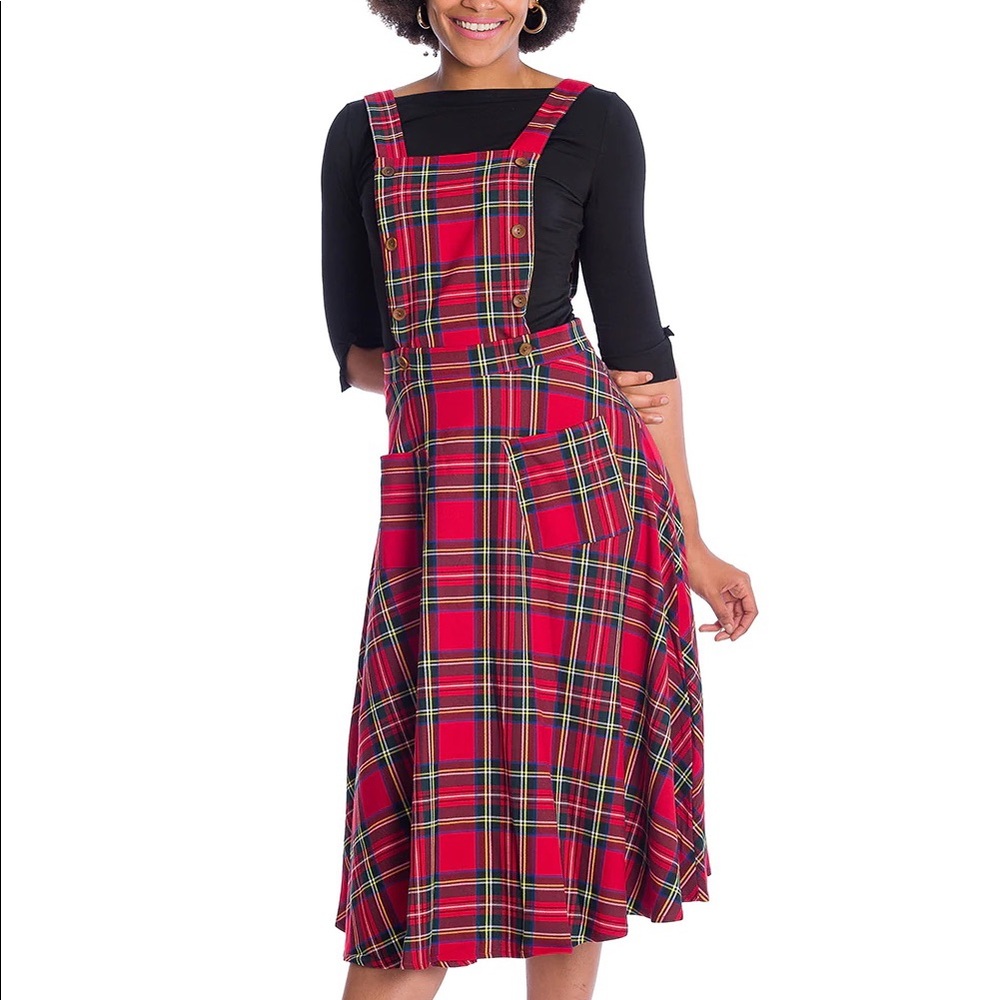 Banned Retro Sweet Tartan Pinafore Adele Dress XXL